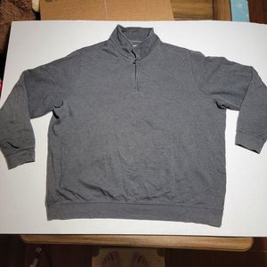 Croft & Barrow Quarter Zip Pull Over Dark Grey - Size XXL